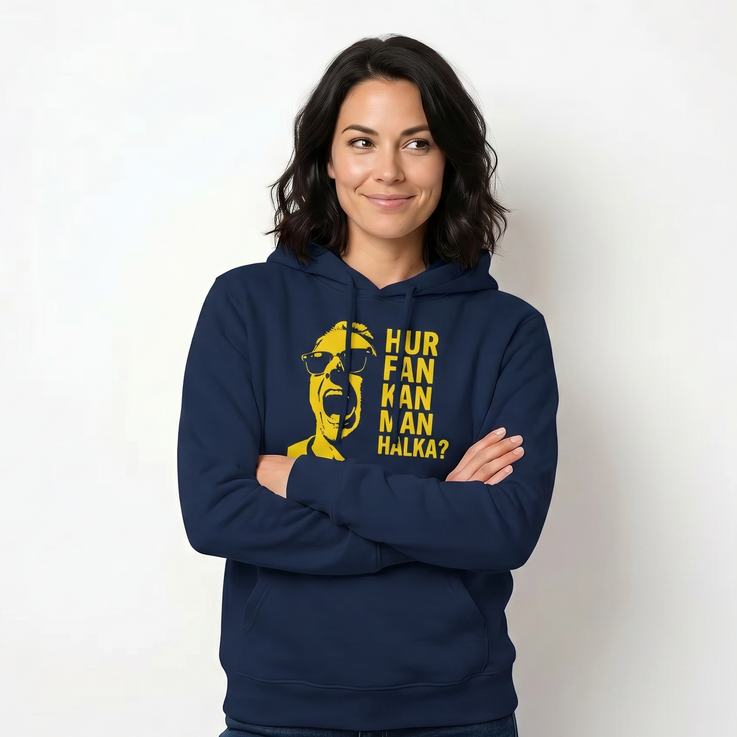 Hur fan kan man halka? | Arga supportern Sverige | Rolig Fotboll Hoodie Lirare Wear