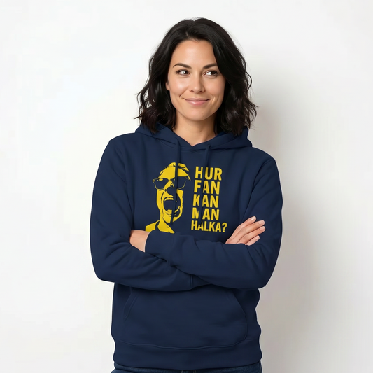 Hur fan kan man halka? | Arga supportern Sverige | Rolig Fotboll Hoodie Lirare Wear