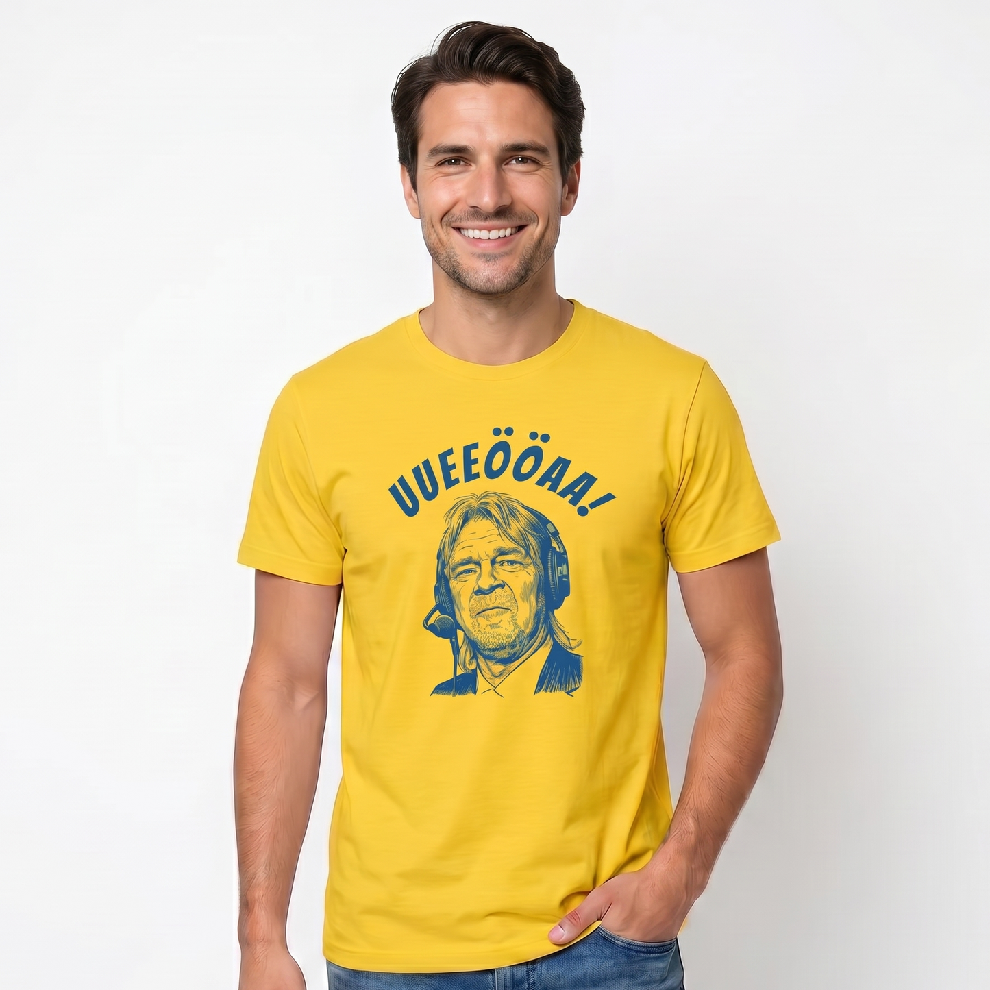 Glenn Strömberg UUEEÖÖAA! Sverige | Rolig Fotboll T-shirt Lirare Wear